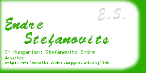 endre stefanovits business card